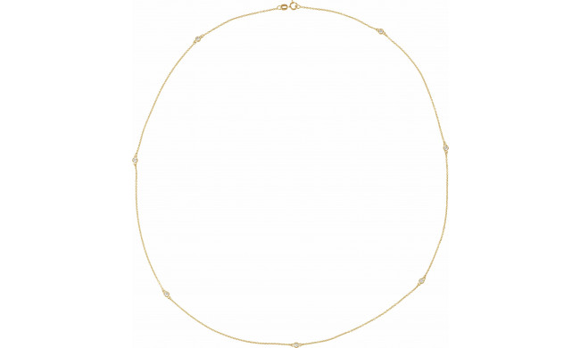 14K Yellow 1/3 CTW Diamond 7-Station 24 Necklace - 68577104P