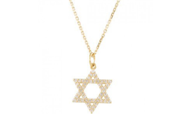 14K Yellow 1/5 CTW Diamond Star of David Necklace - R45253D101P