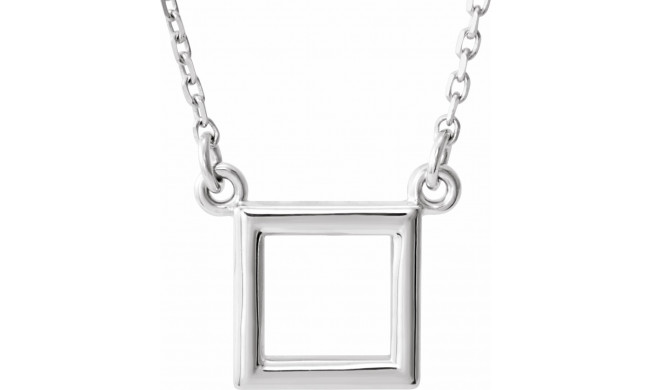 14K White Square 16.5 Necklace - 863241001P