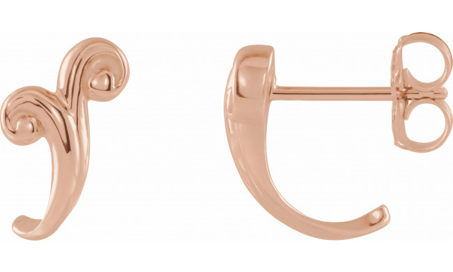 14K Rose Freeform J-Hoop Earrings - 86699602P