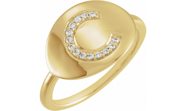 14K Yellow Initial C .08 CTW Diamond Ring - 653628606P