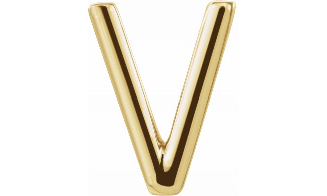 14K Yellow Single Initial V Earring - 86800228P