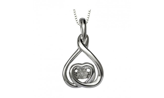 Gems One Silver (SLV 995) Diamond Rhythm Of Love Neckwear Pendant  - 1/10 ctw - ROL1184-SSWD