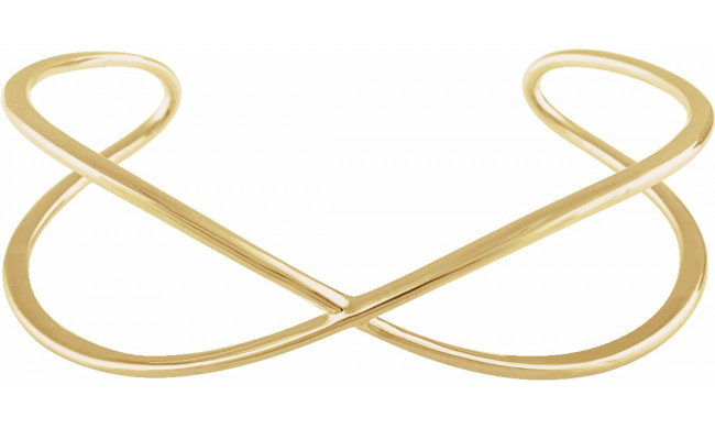 14K Yellow Criss-Cross Cuff 7 Bracelet - 65235160001P