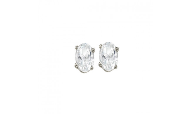 Gems One 14Kt White Gold White Topaz (1 Ctw) Earring - EWO64-4W