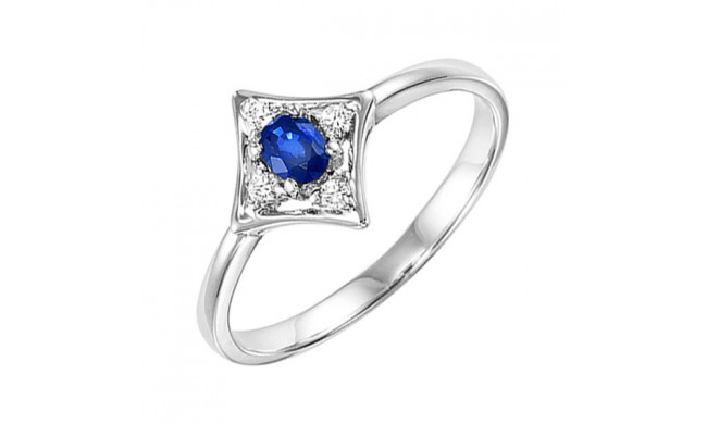 Gems One 14Kt White Gold Diamond (1/20Ctw) & Sapphire (1/6 Ctw) Ring - FR4031-4WCS