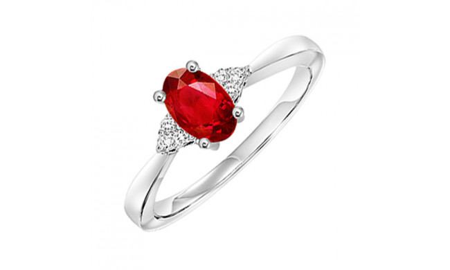 Gems One 10Kt White Gold Diamond (1/20Ctw) & Garnet (1/2 Ctw) Ring - FR4019-1WDG