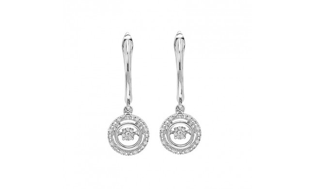 Gems One Silver (SLV 995) & Diamonds Stunning Fashion Earrings - 1/10 ctw - ROL2028-SSD