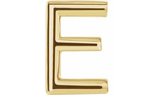 14K Yellow Single Initial E Earring - 86800126P