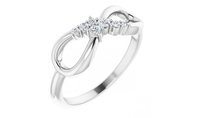 14K White 1/8 CTW Diamond Infinity-Inspired Ring - 123779600P
