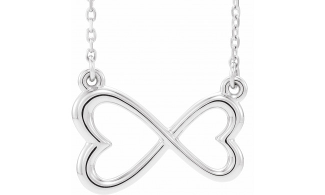 14K White Infinity-Inspired Heart 16-18 Necklace - 86631600P