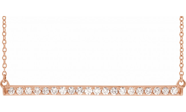 14K Rose 1/2 CTW Diamond Bar 16-18 Necklace - 65108460008P