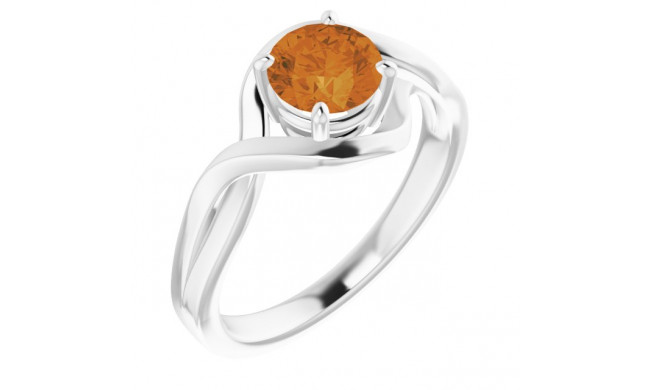 14K White Citrine Ring - 7184060011P