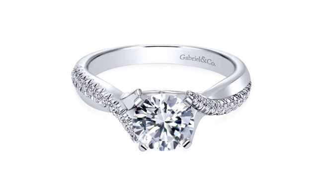 Gabriel & Co. 14k White Gold Contemporary Twisted Engagement Ring - ER10951W44JJ