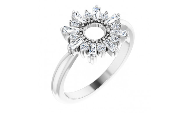 14K White 3/8 CTW Diamond Circle Ring - 123751600P