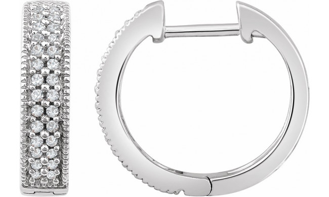 14K White 1/4 CTW Diamond Hoop Earrings - 65295760001P