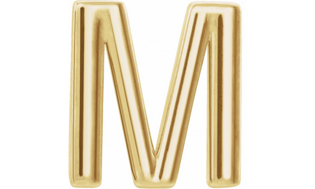 14K Yellow Single Initial M Earring - 86800174P
