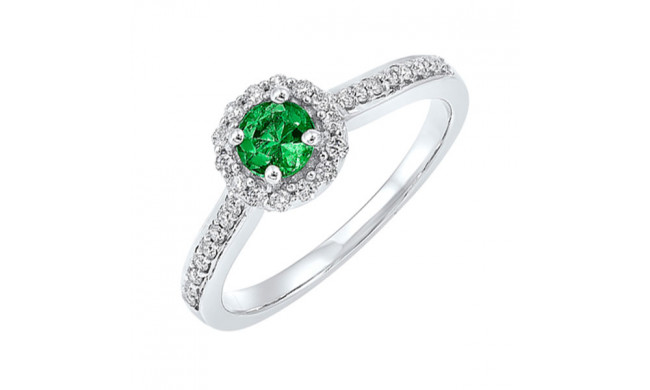 Gems One 14Kt White Gold Diamond (1/3Ctw) & Emerald (1/3 Ctw) Ring - NR1175-4WCE