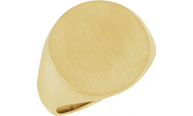 10K Yellow 18 mm Round Signet Ring - 945537395P