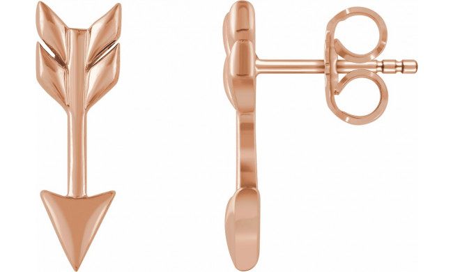 14K Rose Arrow Earrings - 65238960002P