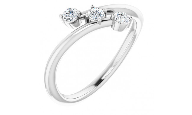 14K White 1/5 CTW Diamond Three-Stone Bypass Ring - 123822600P