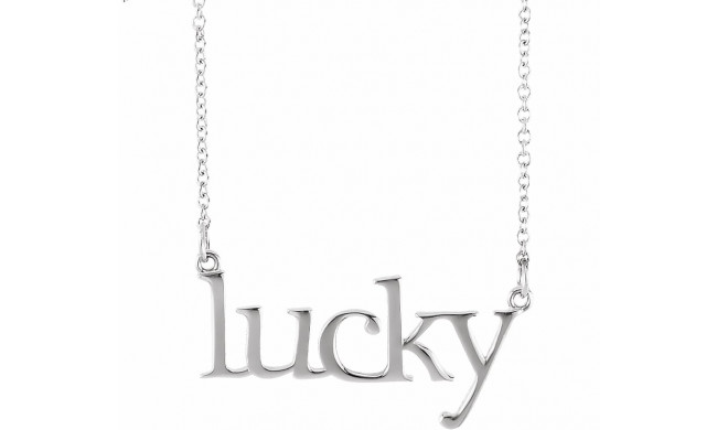 14K White Lucky 16 1/2 Necklace - 858231005P