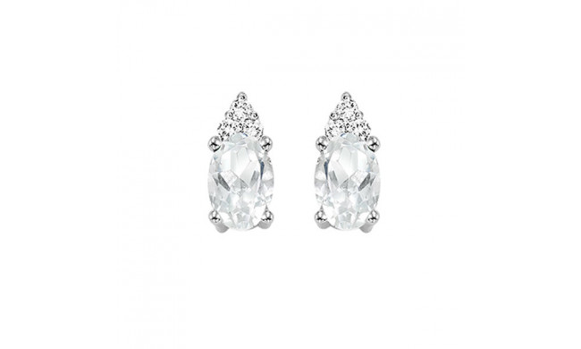Gems One 10Kt White Gold Diamond (1/20Ctw) & White Topaz (5/8 Ctw) Earring - FE4022-1WDWT