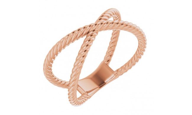 14K Rose Criss-Cross Rope Ring - 51737103P