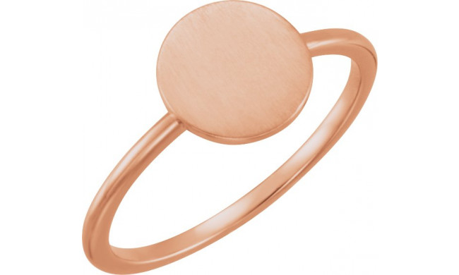 14K Rose Round Engravable Ring - 51399103P