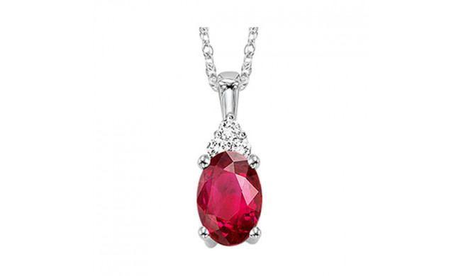 Gems One 10Kt White Gold Diamond (1/50Ctw) & Ruby (1/2 Ctw) Pendant - FP4025-1WDR