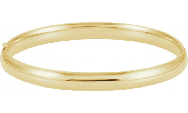 14K Yellow 6.5 mm Hinged Bangle Bracelet - BRC185239021P