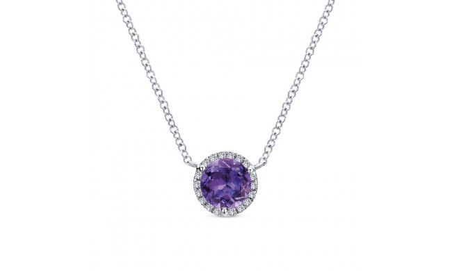 Gabriel & Co. 14k White Gold Lusso Color Gemstone & Diamond Necklace - NK4616W45AM