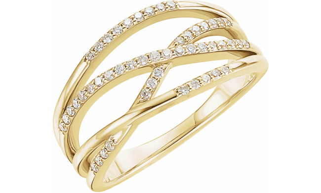 14K Yellow 1/5 CTW Diamond Criss-Cross Ring - 1226586002P