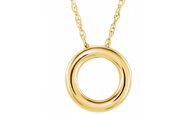 14K Yellow 13 mm Circle 18 Necklace - 863221023P