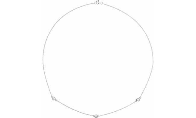 14K White 1/3 CTW Diamond 3-Station 18 Necklace - 6857760005P