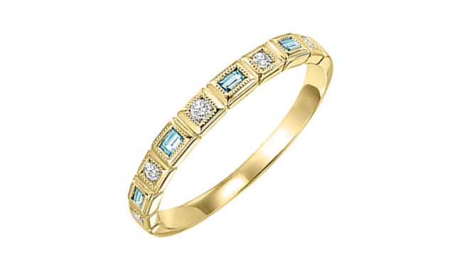 Gems One 14Kt Yellow Gold Diamond (1/10Ctw) & Blue Topaz (1/6 Ctw) Ring - FR1224-4YD