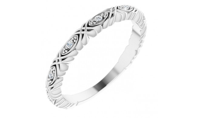 14K White .05 CTW Diamond Anniversary Band - 123190600P