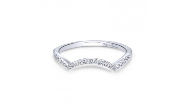 Gabriel & Co. 14k White Gold Contemporary Curved Wedding Band - WB7804W44JJ