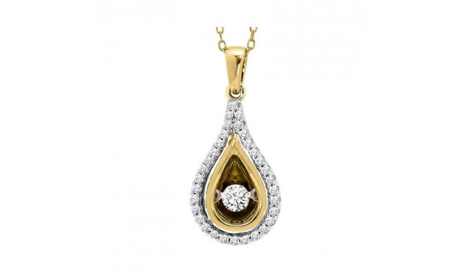 Gems One 14KT White & Yellow Gold & Diamond Rhythm Of Love Neckwear Pendant  - 1/4 ctw - ROL1231-4YWC