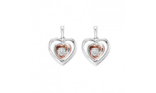 Gems One Silver (SLV 995) Pink & Diamonds Stunning Fashion Earrings - 1/5 ctw - ROL2224-SS1PD