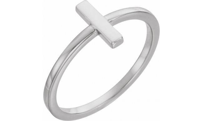 14K White Bar Ring - 51660101P