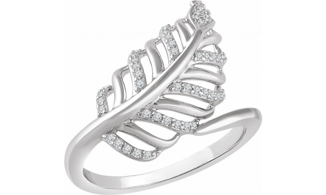 14K White 1/5 CTW Diamond Leaf Ring - 65232060000P