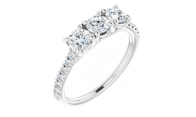 14K White 9/10 CTW Diamond Anniversary Band - 1235896000P