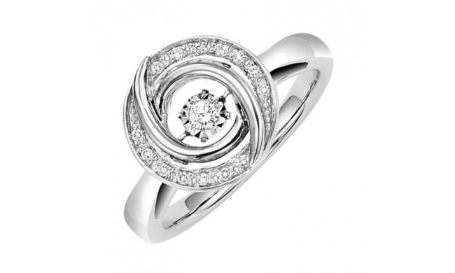 Gems One Silver (SLV 995) & Diamonds Stunning Fashion Ring - 1/10 ctw - ROL1171-SSD