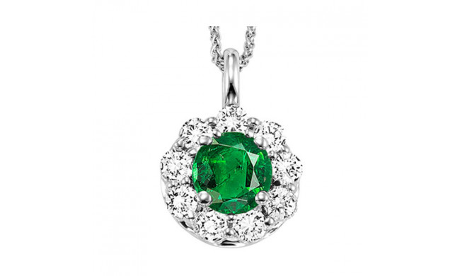 Gems One 14Kt White Gold Diamond (3/8Ctw) & Emerald (1/2 Ctw) Pendant - FP4066-4WCE