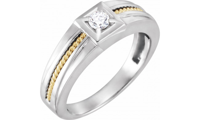 14K White/Yellow 1/4 CTW Diamond Rope Ring - 65162060001P