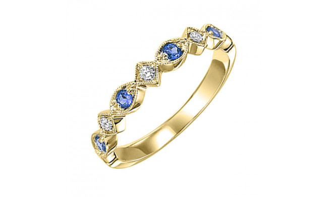 Gems One 14Kt Yellow Gold Diamond (1/20Ctw) & Sapphire (1/6 Ctw) Ring - FR1074-4YD