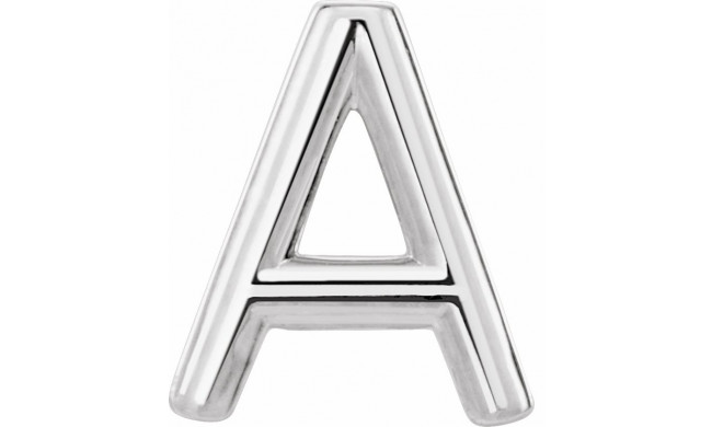 14K White Single Initial A Earring - 86800101P