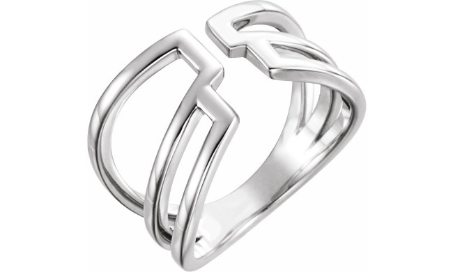 14K White Negative Space Ring - 51690101P