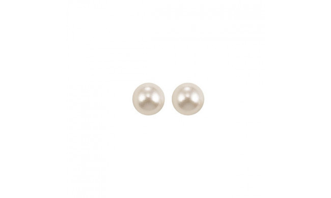 Gems One 14Kt White Gold Pearl (1 Ctw) Earring - PS4.00AA-4W